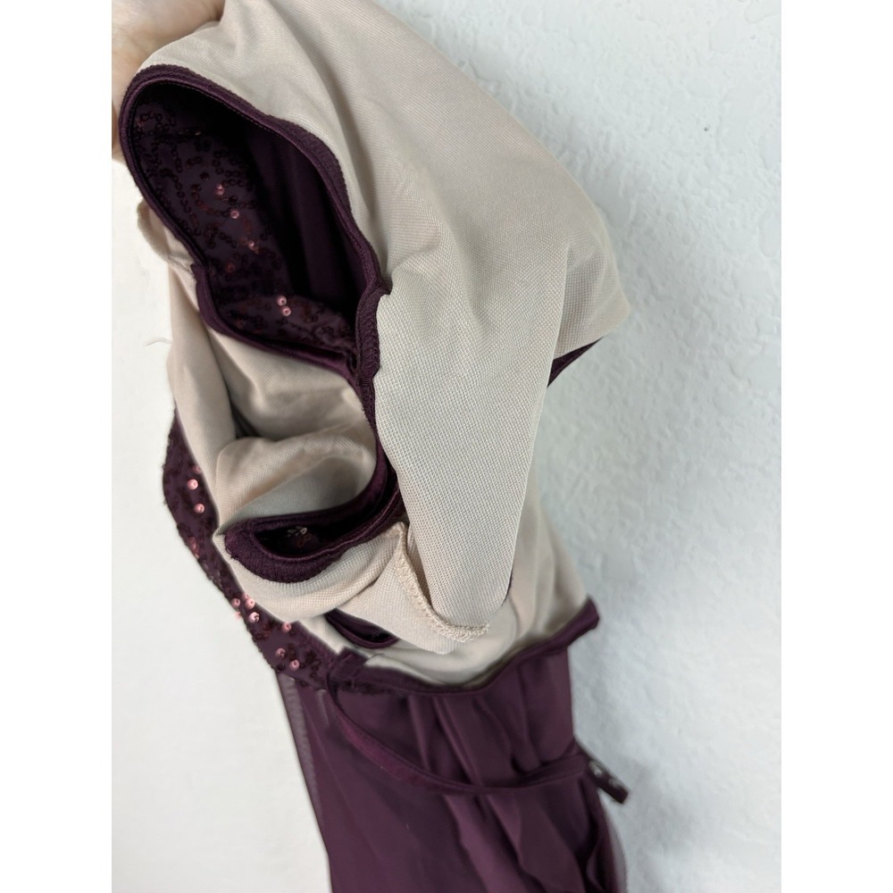WEISSMAN Dance costume mesh dress leotard LA adult L Maxi Purple 14155 - Picture 9 of 9